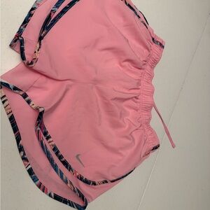 Nike Pink Women's Athletic Shorts with Multicolor Printed Trim